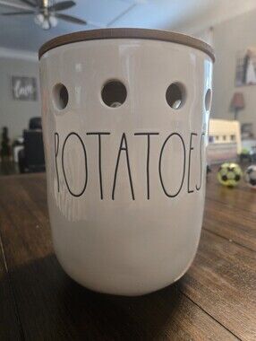 Rau Dunn Potatoes Ceramic Kitchen Canister - Neutral Cream